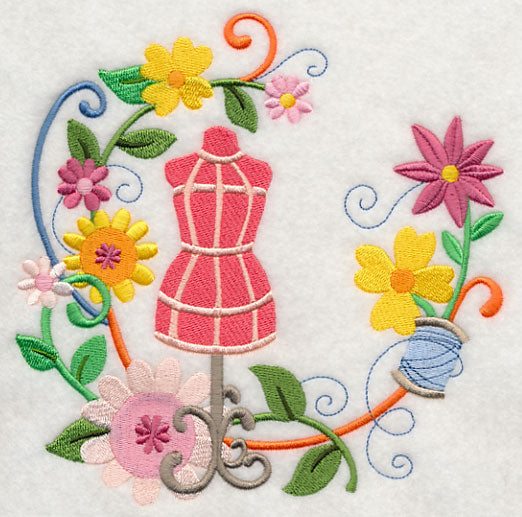 Dress Form & Flowers Wreath