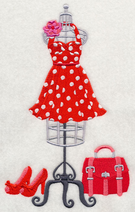 Couture Dress Form - Polka Dot Dress