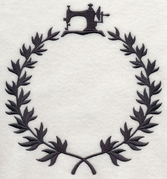 Monogram Wreath - Vintage Sewing Machine
