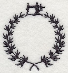 Monogram Wreath - Vintage Sewing Machine