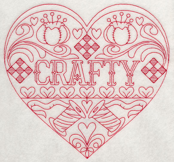 Crafty Heart (Redwork)