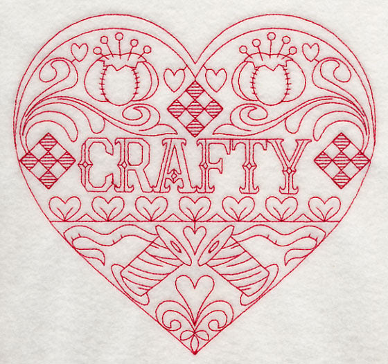Crafty Heart (Redwork)