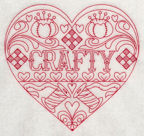 Crafty Heart (Redwork)