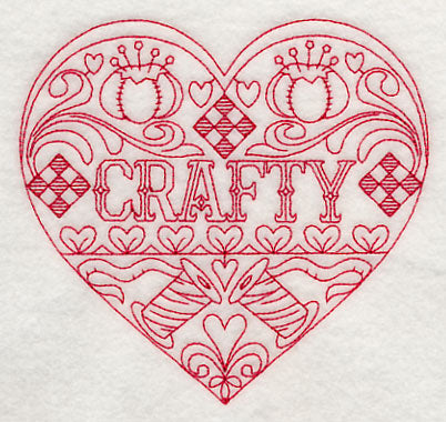 Crafty Heart (Redwork)