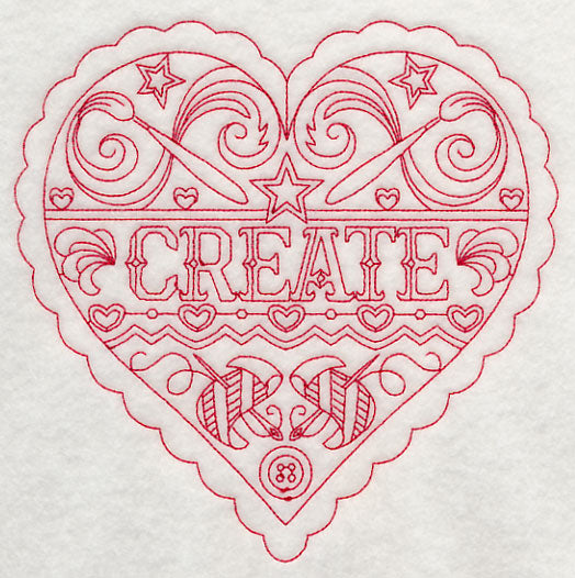 Create Heart (Redwork)