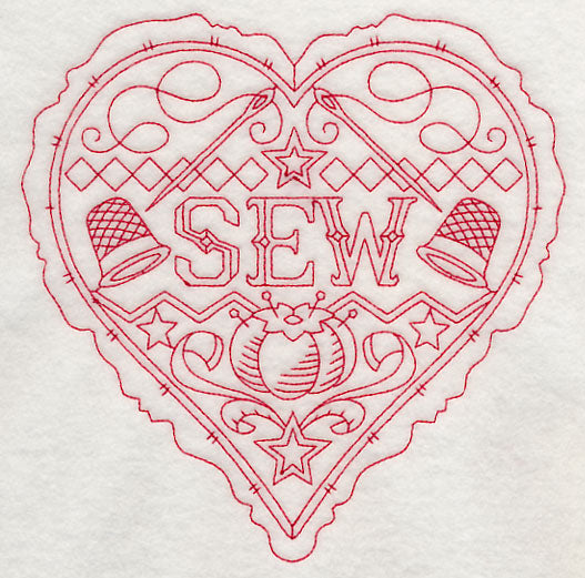 Sew Heart (Redwork)