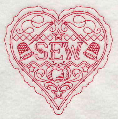 Sew Heart (Redwork)
