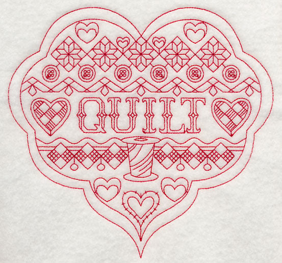Quilt Heart (Redwork)