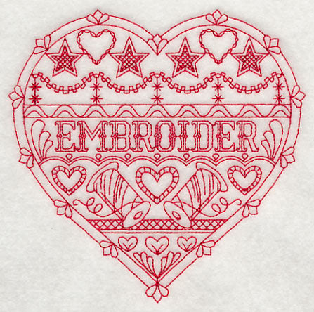 Embroider Heart (Redwork)