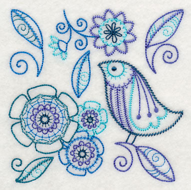 Blue Harmony Bird 5 (Vintage)