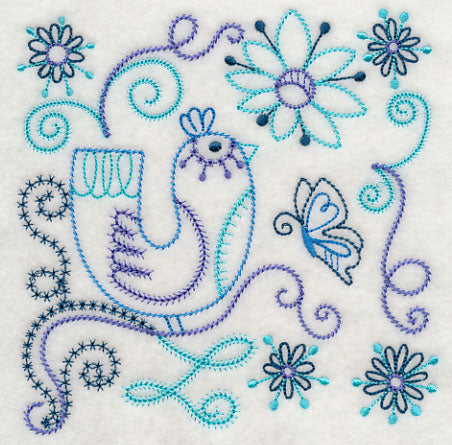 Blue Harmony Bird 6 (Vintage)