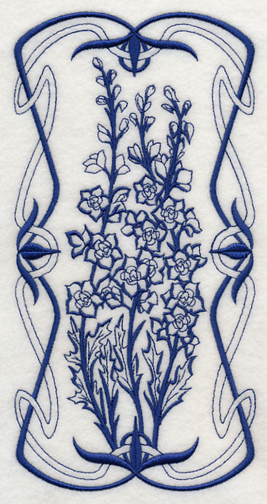 Art Nouveau Delphinium (Bluework)