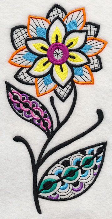 Petal Symmetry (Blackwork)