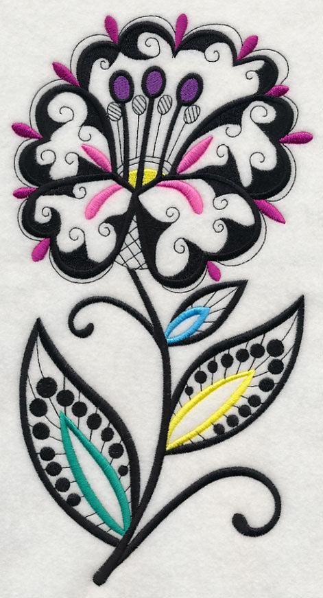 Polka Dots and Petals (Blackwork)