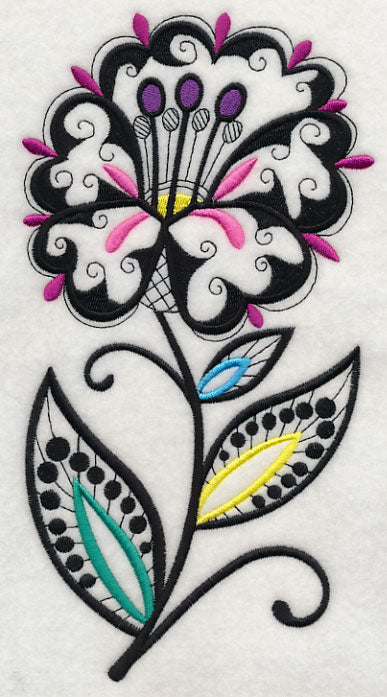 Polka Dots and Petals (Blackwork)