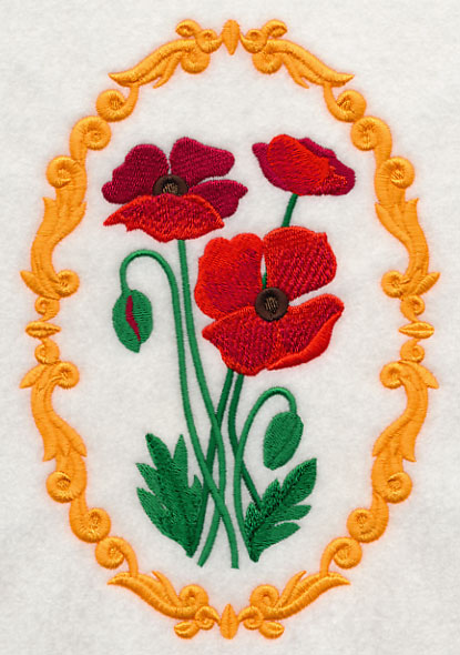 Flower Cameo - Poppies