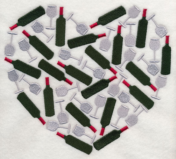 Wine Lover's Silhouette Heart