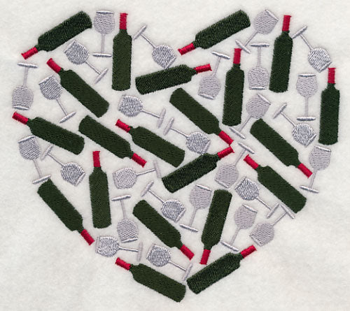 Wine Lover's Silhouette Heart