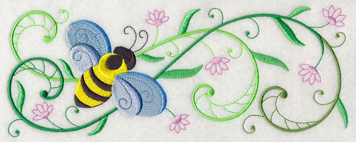 Honeybee Blossoms Border