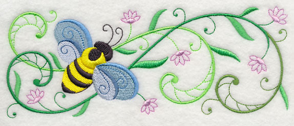 Honeybee Blossoms Border