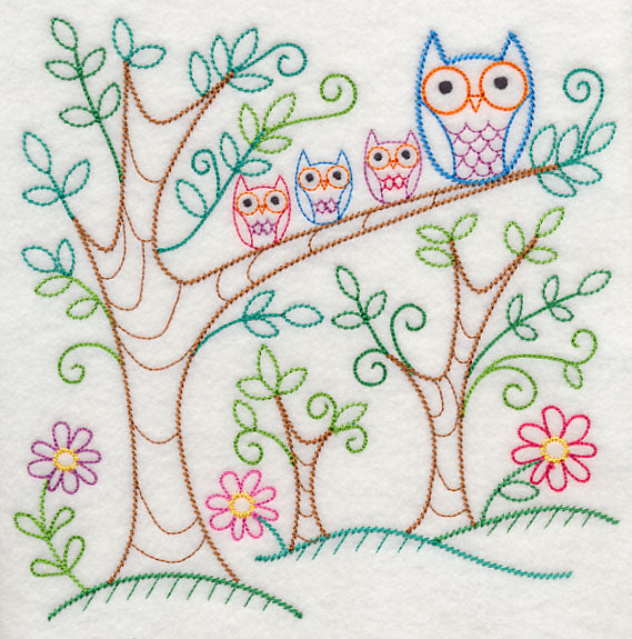 Spring Forest Owls (Vintage)