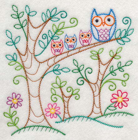 Spring Forest Owls (Vintage)