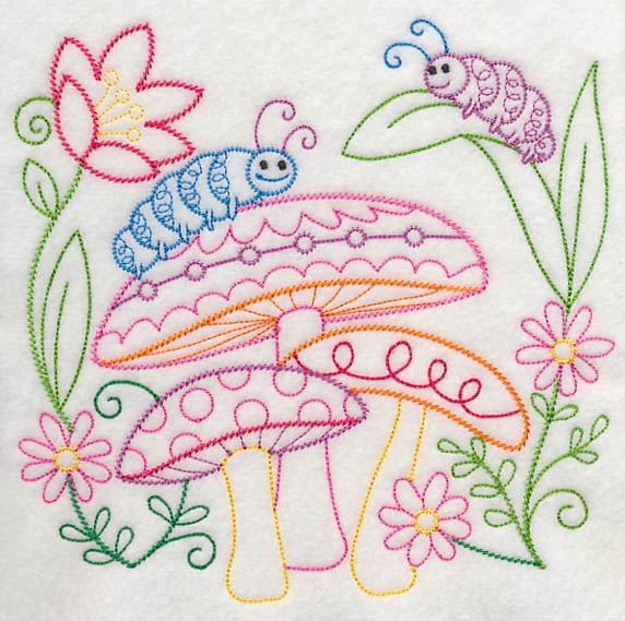 Caterpillars Enjoying Spring (Vintage)