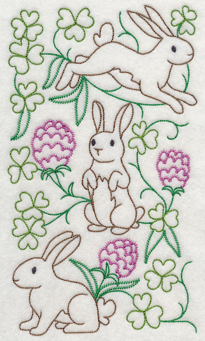 Lucky Bunnies in Berries 1 (Vintage)