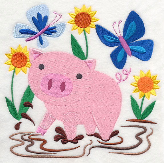 Happy Pig in Mud