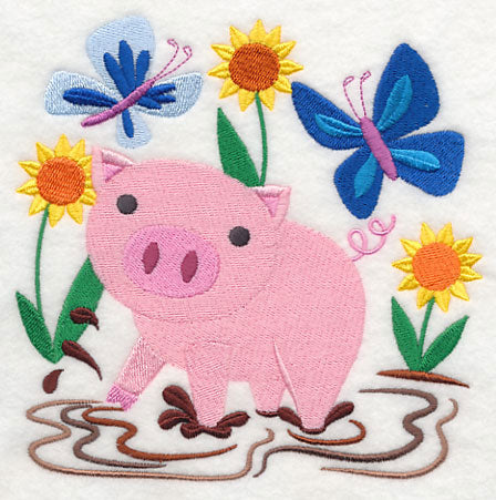Happy Pig in Mud