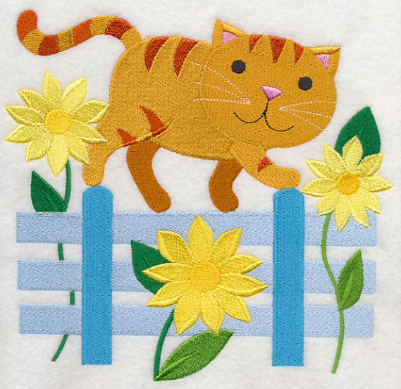 Cat in Sunflowers