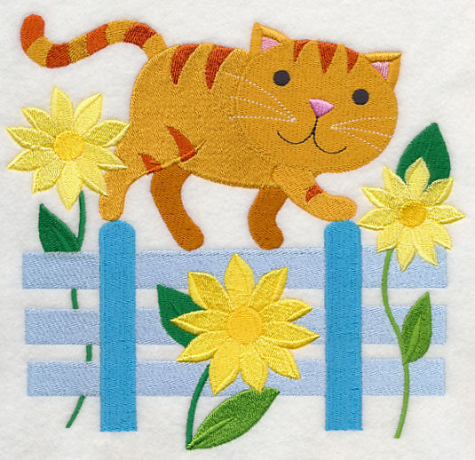 Cat in Sunflowers