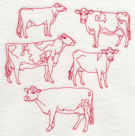 Dairy Cow Medley (Redwork)