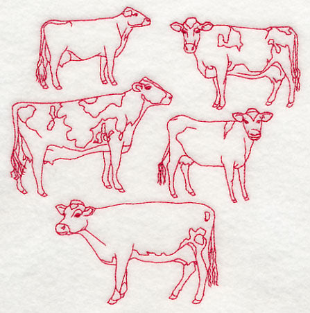 Dairy Cow Medley (Redwork)