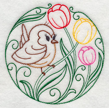 Wren and Tulips (Vintage)