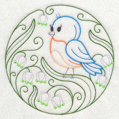 Eastern Bluebird and Spring Snowflakes (Vintage)