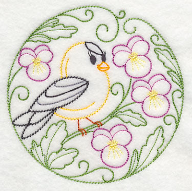 Goldfinch and Pansies (Vintage)