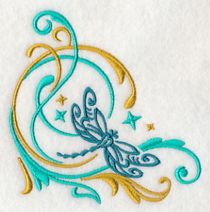 Fluttering Filigree Dragonfly Corner
