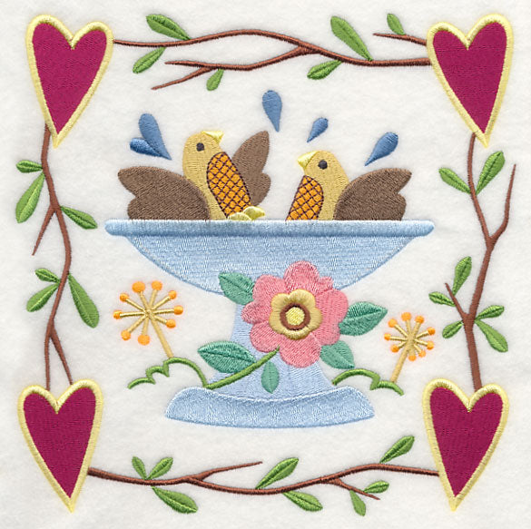 Cozy Country Garden Birdbath