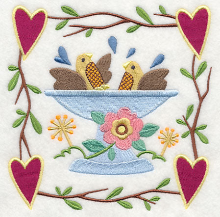 Cozy Country Garden Birdbath