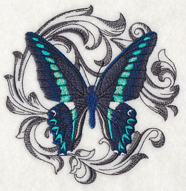 Blue Triangle with Baroque Background