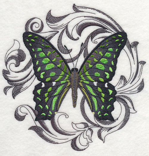 Green Spotted Triangle with Baroque Background