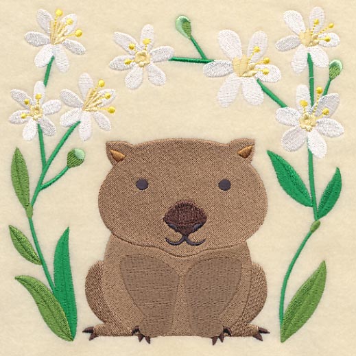 Wombat and Pretty Grass-flag