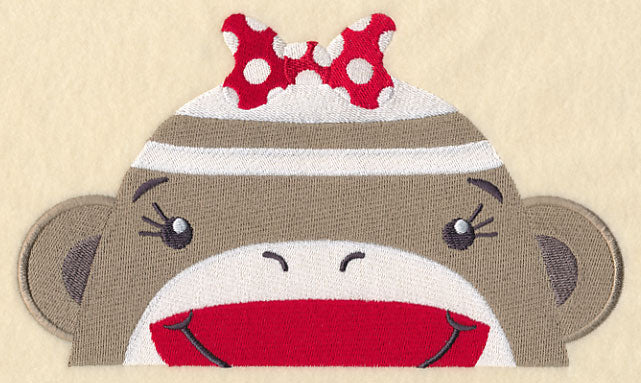 Peeking Sock Monkey (Girl)