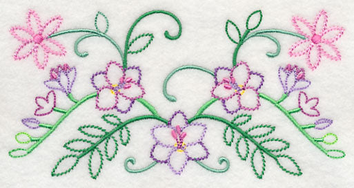 Spring Flower Bouquet Border (Vintage)