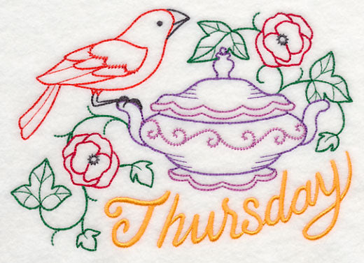 Tea Time Bird on Thursday (Vintage)