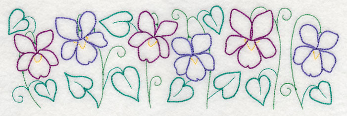 Whimsical Wood Violet Border (Vintage)