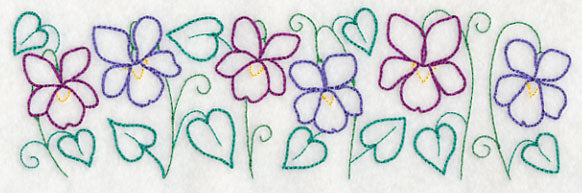 Whimsical Wood Violet Border (Vintage)