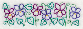 Whimsical Wood Violet Border (Vintage)
