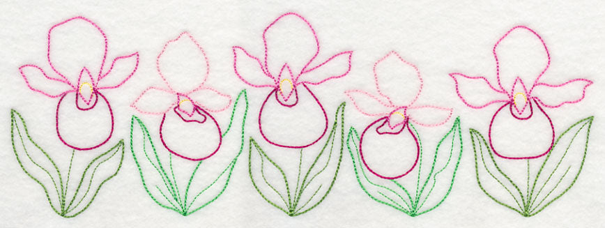 Lovely Lady's Slipper Border (Vintage)